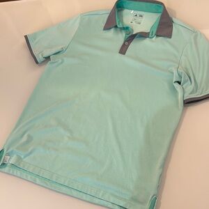 adidas Mint Green Polo Shirt with Gray Accents - size M
